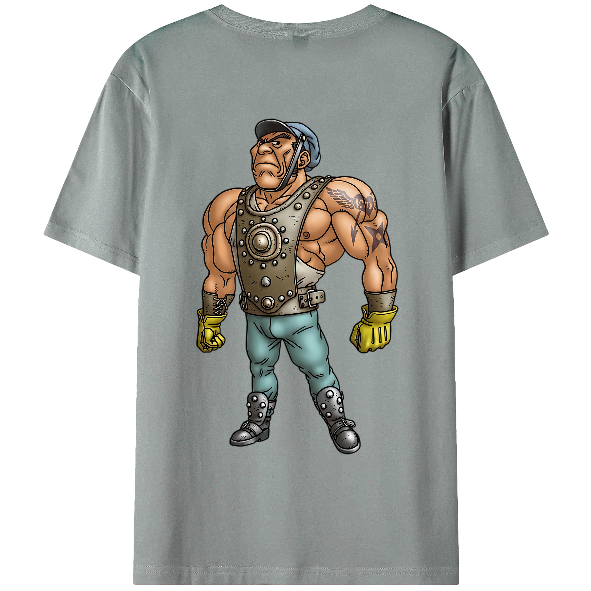 （画像用） ドラゴンクエスト Doragon Kuesuto Dragon Quest 綿100％ メンズ半袖Tシャツ（バックプリント） 通気性
